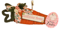 Decorative wreath with 'welcome home' and 'Happy Easter' text on a white background
