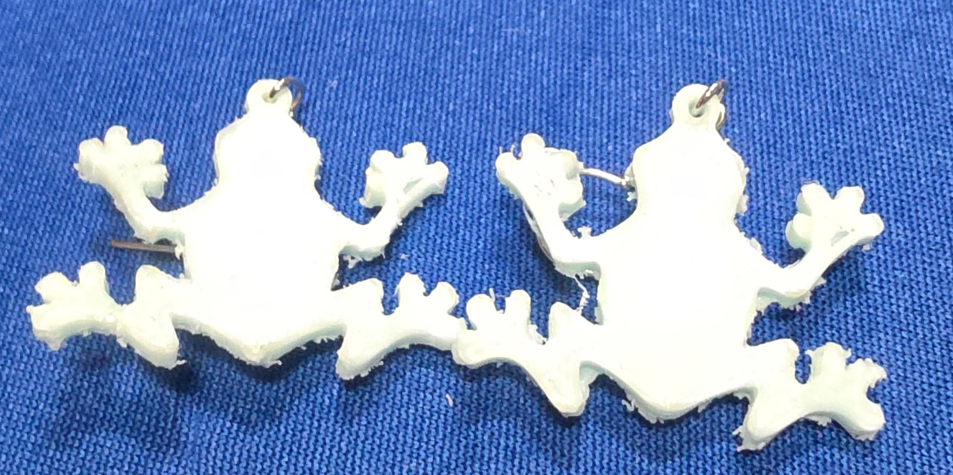 White Frog Earrings