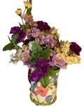 Recycle Can - Pitcher Purple Flower